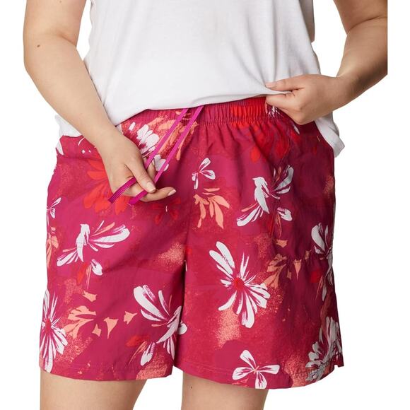 Columbia Women's Shorts Sandy River II Wild Fuschia Daisy Party Pink 3X - Picture 1 of 7
